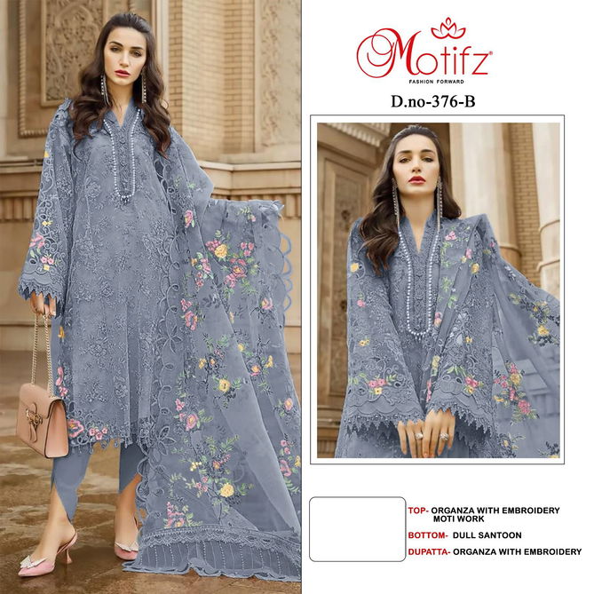 Motifz 376 A To D Organza Pakistani Salwar Kameez Catalog